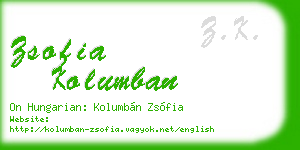 zsofia kolumban business card