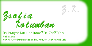 zsofia kolumban business card